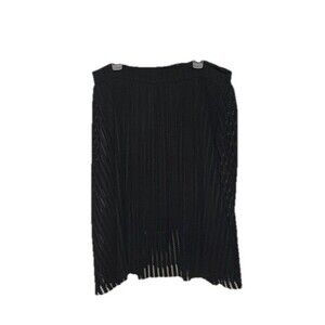 Torrid Black Pleated Skirt Size 18 Knit Lined Zip Back Raw Hem